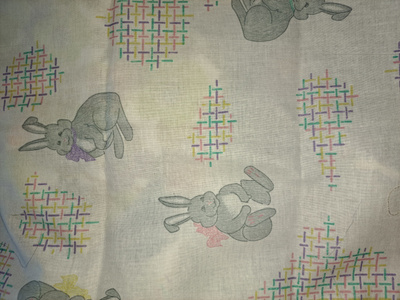 Tilkkutyökangas  pupujusseja 32x65cm
