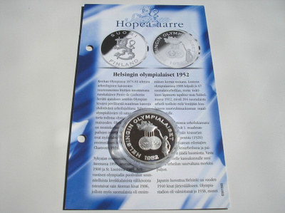 HOPEA-AARRE "Helsingin olympialaiset 1952" ag .925 + ait.tod