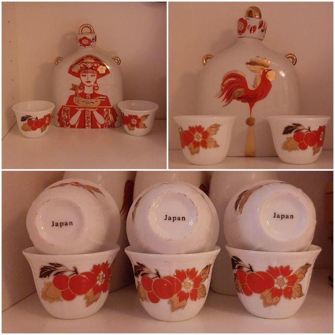 3x LFZ USSR Lomonosov pullo kannu + snapsilasit