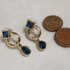 vintage Cabochon korvakorut emaloitu gold plated - pikkukuva 2