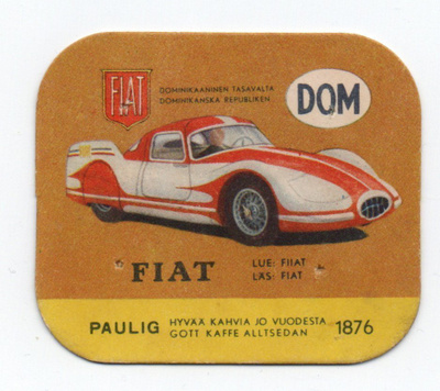 Kahvilappu Paulig. FIAT