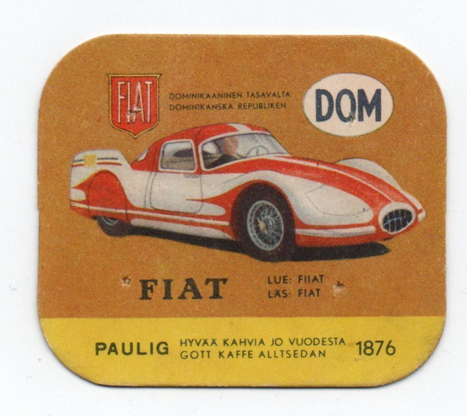 Kahvilappu Paulig. FIAT