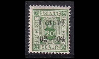 Islanti 15B ** Virkamerkki Kruunu Gildi 20 A (12¾) (1902)