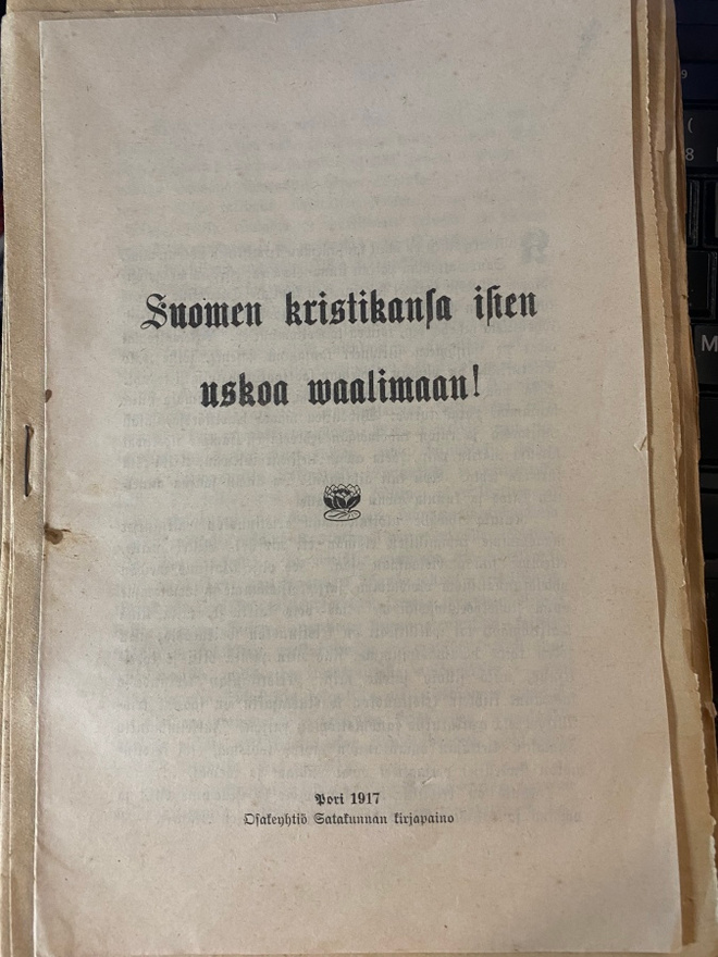 Suomen kristikansa isien uskoa vaalimaan
