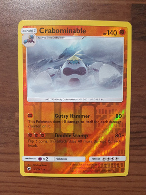 Pokemon Crabominable 74/147 Reverse holo Rare