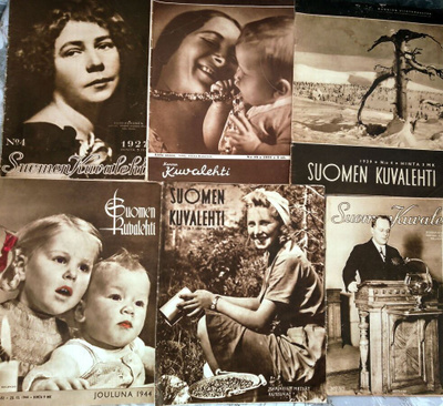 6 x Suomen Kuvalehti 1927 1929 1934 1939 1944 = YHTEENSÄ 9 €