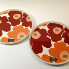 Marimekko Unikko lautanen 20 cm viininpun-oranssi-valk 2kpl - pikkukuva 1
