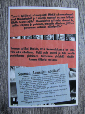 PROPAGANDA.....Suomen Armeijan sotilaat......