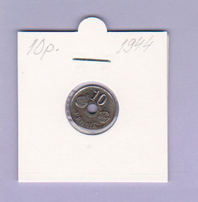 10 penniä v.1944 Fe KM#34.1