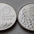50 penniä, UNC, v. 1991, tyypit 1 ja 2 - pikkukuva 4