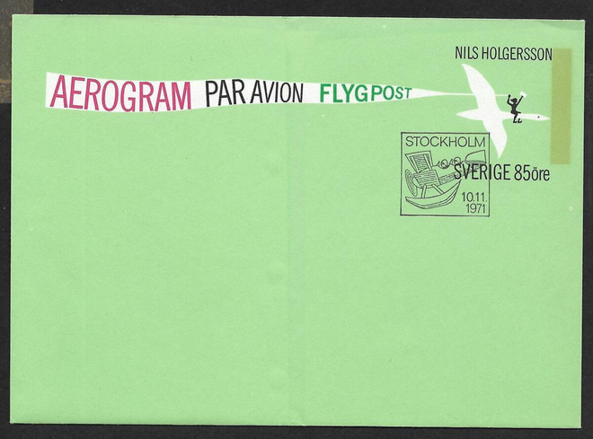 Ruotsi - Aerogrammi Nils Holgersson 1971 FDC (Fac. 2)