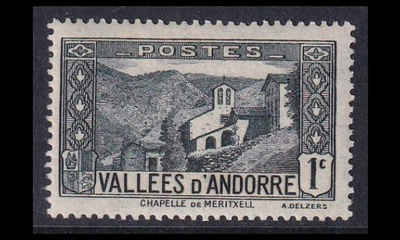 Andorra Fr 24 ** Maisemia kirkko 1 C (1932)