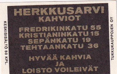 Helsinki ? Herkkusarvi Kahviot  8/15