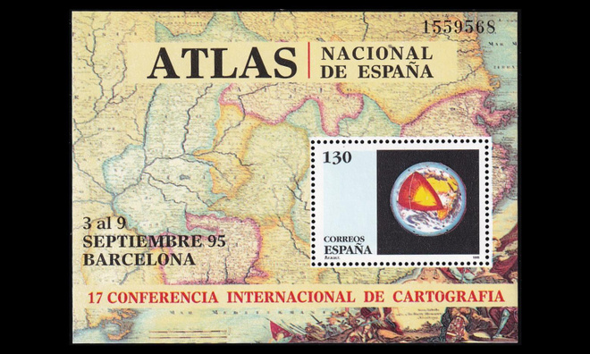 Espanja 3241BL59 ** Kartografiakongressi (1995)