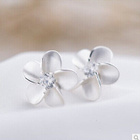 0318 .. Fashion Women's Silver Flower Crystal .. Korvakorut - pikkukuva 3