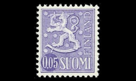 571Ix ** Leijonamalli 0,05 mk tyyppi I, x-paperi (1963)