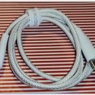 USB C - USB C - valkoinen punottu PD 60W kaapeli / 1m #29063 - pikkukuva 1