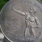 Hopeavärinen merkki 50 Luku. Halkaisija - 37 mm. Hyväkuntoin - pikkukuva 3