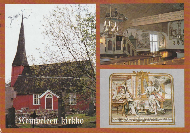 Postikortti, KEMPELE, Kirkko, monikuvakortti
