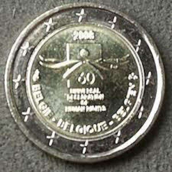 Belgia 2 euro 2008 juhlaraha Ihmisoikeussopimus UNC