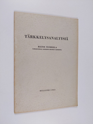 Reino Nummela : Tärkkelysanalyysia
