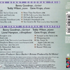 Benny Goodman • The Original Benny Goodman Trio & Quartet CD - pikkukuva 2
