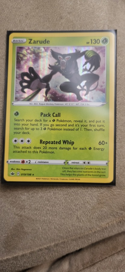 Zarude #19 Pokemon Chilling Reign HOLO rare card