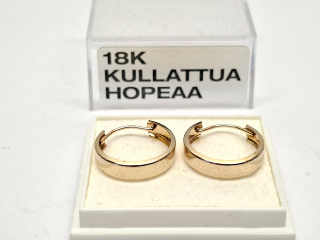 18k kullattu hopea rengas korvakorut, hopea 830 HTP