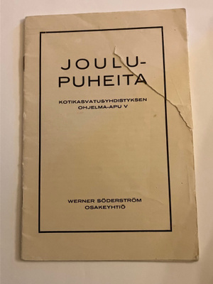 Kotikasvatusyhdistyksen ohjelma-apu V : Joulupuheita