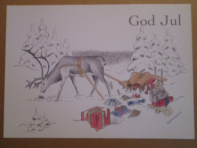 KULKEMATON BIRGITTA BERGLUN ISO JOULUKORTTI ERIKSSON GOD JUL