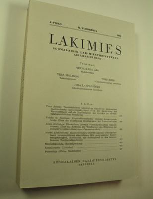Pirkko-Liisa (toim.) Aro : Lakimies, 82. vuosikerta (1984...