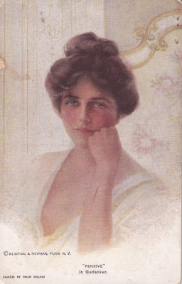 Nainen, " Pensive "In Gedanken  by Philip Boileau   b645