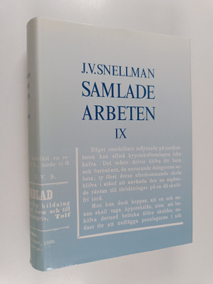 Johan Vilhelm Snellman : Samlade arbeten 9 : 1859-1860