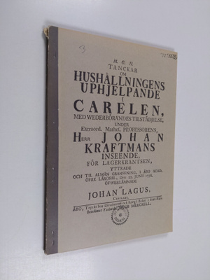 Johan Lagus : Ajatuksia talouselämän kohentamiseksi Karja...