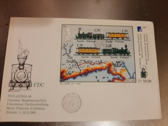 FDC Finlandia 88  Junamerkit No  2046-01-1987