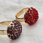 Adjustable Rhinestone Cocktail Ring – Red or Purple - pikkukuva 3