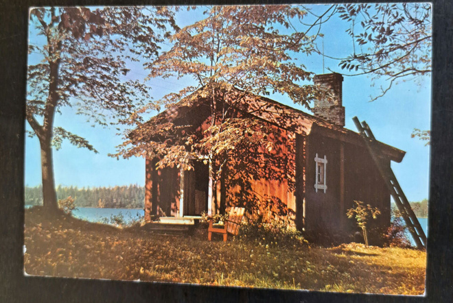 rantasauna, järven rannalla, kulkenut 1964