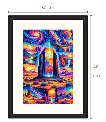 Uusi Tähtiportti avaruus art print kehystetty 30 cm x 40 cm