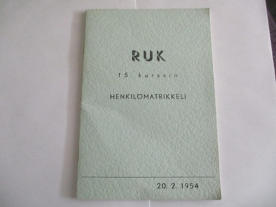 RUK kurssi 15. (1928) henkilömatrikkeli 1954 50s.