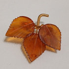 Syksyn lehdet, meripihka solki, rintakoru, Baltic Amber - pikkukuva 1