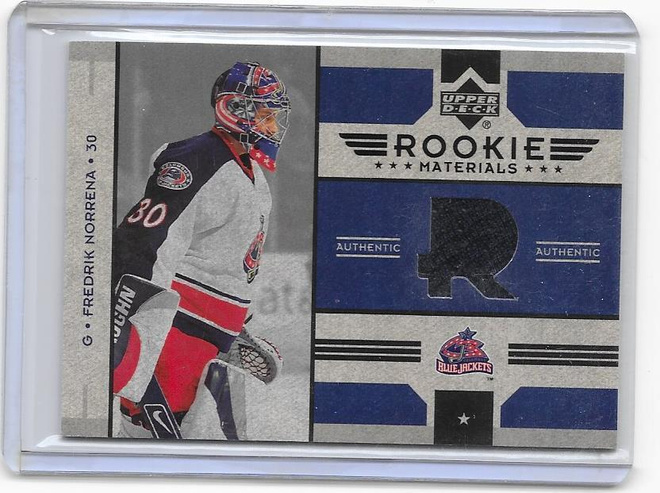 2006-07 UD Rookie Materials #RM-NO Fredrik Norrena CBJ paita