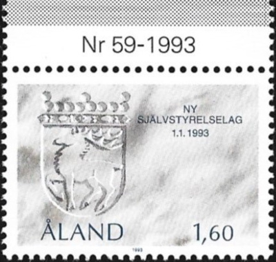 Ål 1993 Itsehall.laki 1,60 mk välilöpari numero ** LaPe 065