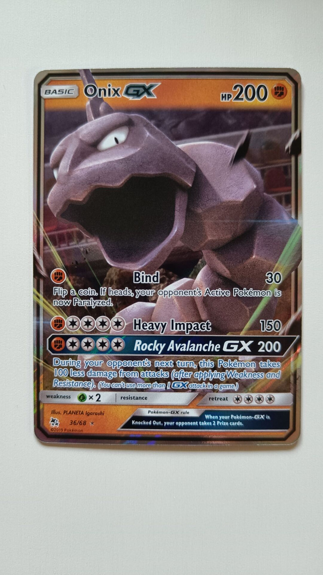 Pokemon kortti Onix GX 36/68