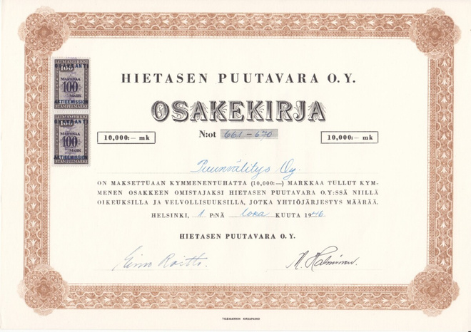 OKK 1946 Hietasen Puutavara Oy,