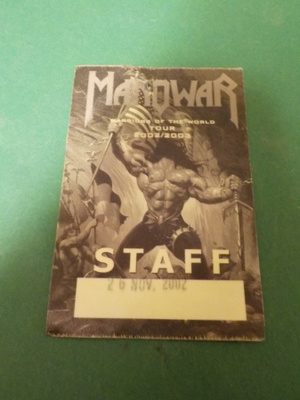 MANOWAR BACKSTAGEPASSI VUODELTA 2002