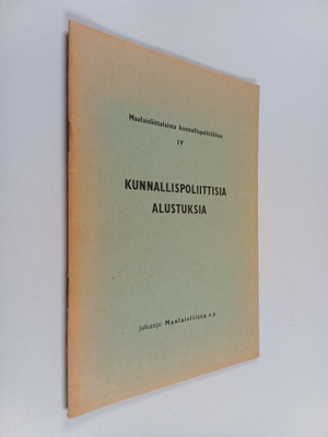 Kunnallispoliittisia alustuksia