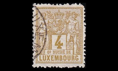 Luxemburg 47B o Allegoria 4 C (13½) rosohammasta (1882)