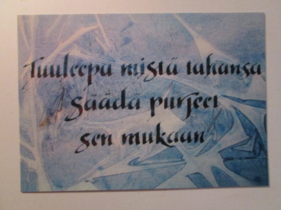 KULKEMATON ANNELI STENROOS KALLIGRAFI AJATELMA
