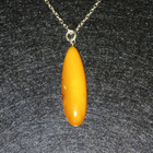 Vintage hopea meripihka amber riipus kaulakoru 900S - pikkukuva 4