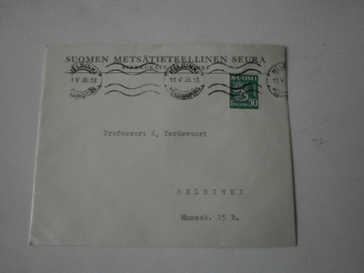 Helsinki, Suomen Metsätieteellinen Seura, 11.5.1935
